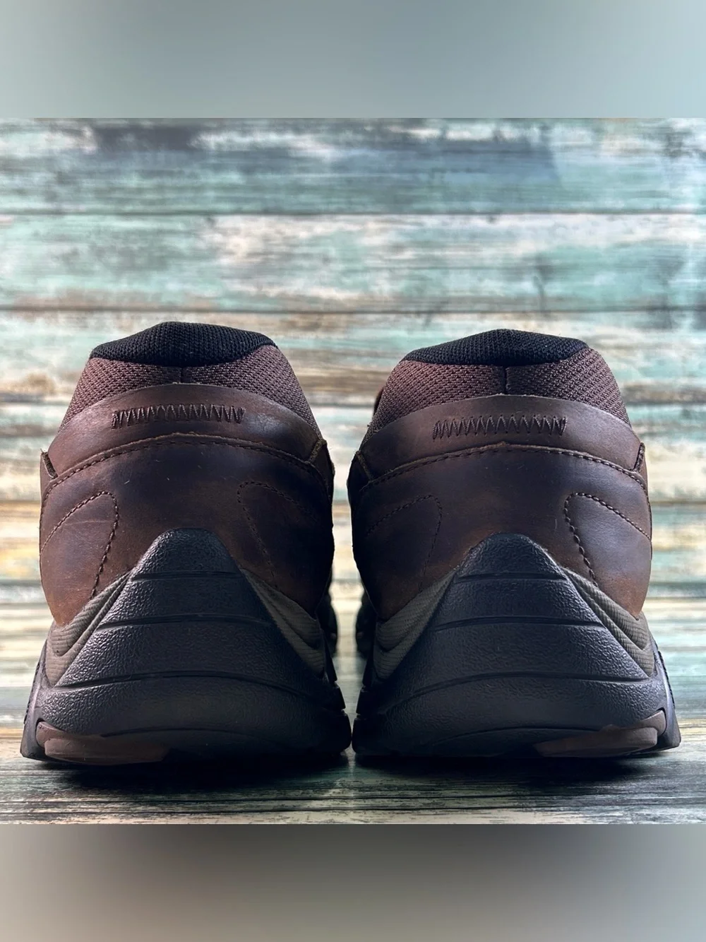Merrell Moab Adventure Moc Hiking Shoe Mens 13 Brown Leather Vibram Sole Casual